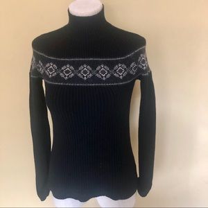 DKNY women turtleneck snowflake sweater Sz S/P